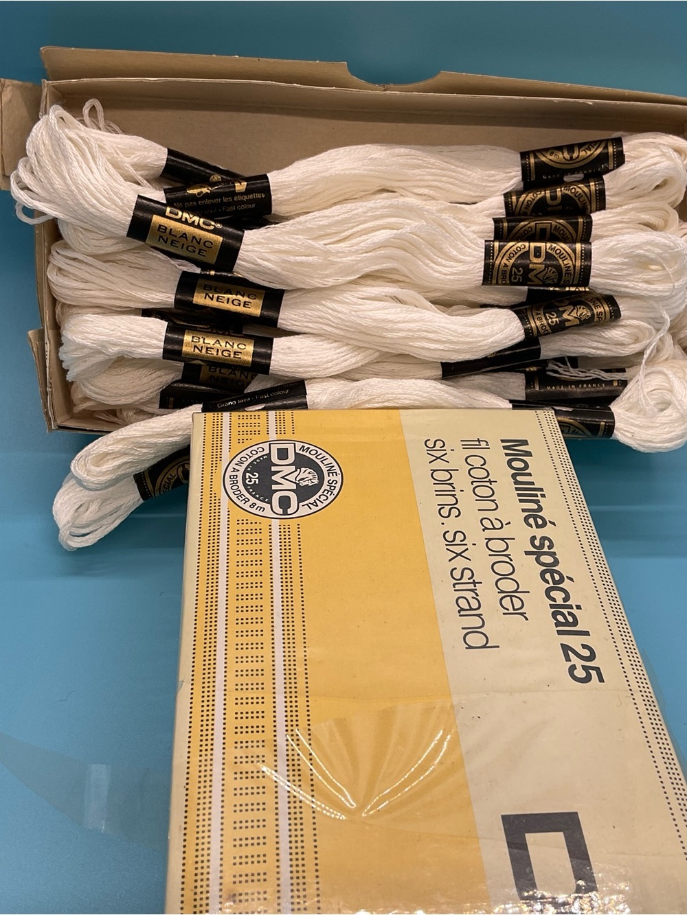 DMC Cotton Embroidery Floss 66 Skeins White NEW